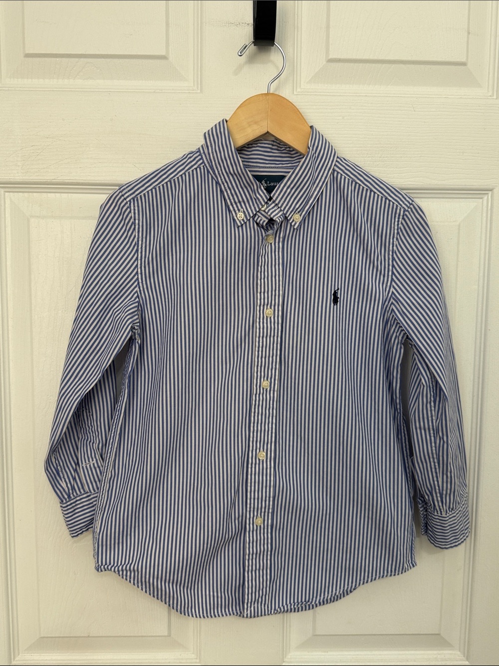 Ralph Lauren Boys' Navy & White Striped Button-Down Shirt
